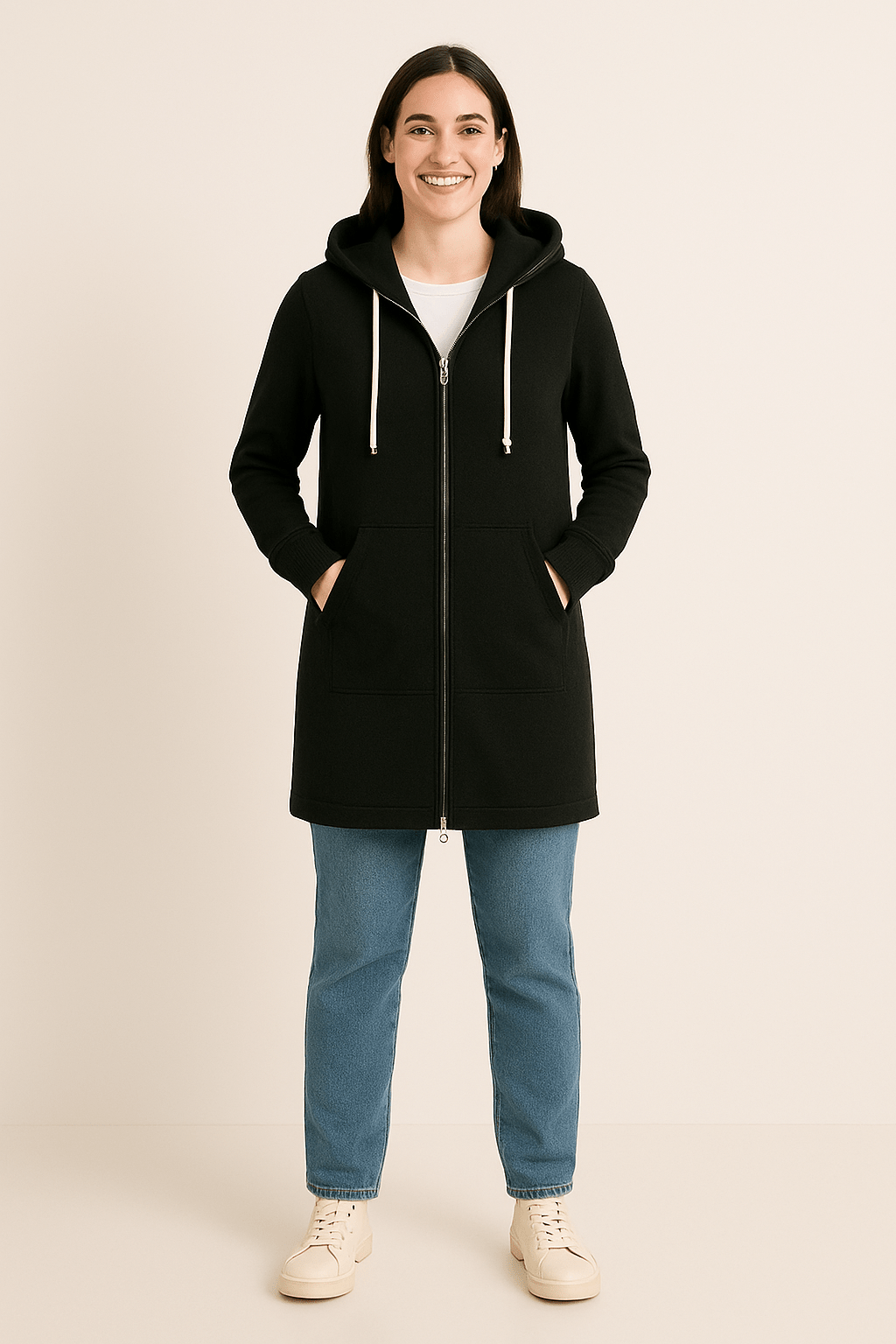 Knielange Hoodie – Comfortabele & Stijlvolle Lange Hoodie voor Dames
