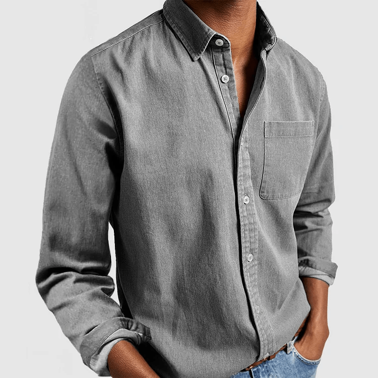 Heren Overhemd met Lange Mouwen – Klassiek Casual Oxford Stijl met Borstzak, Comfortabele Pasvorm