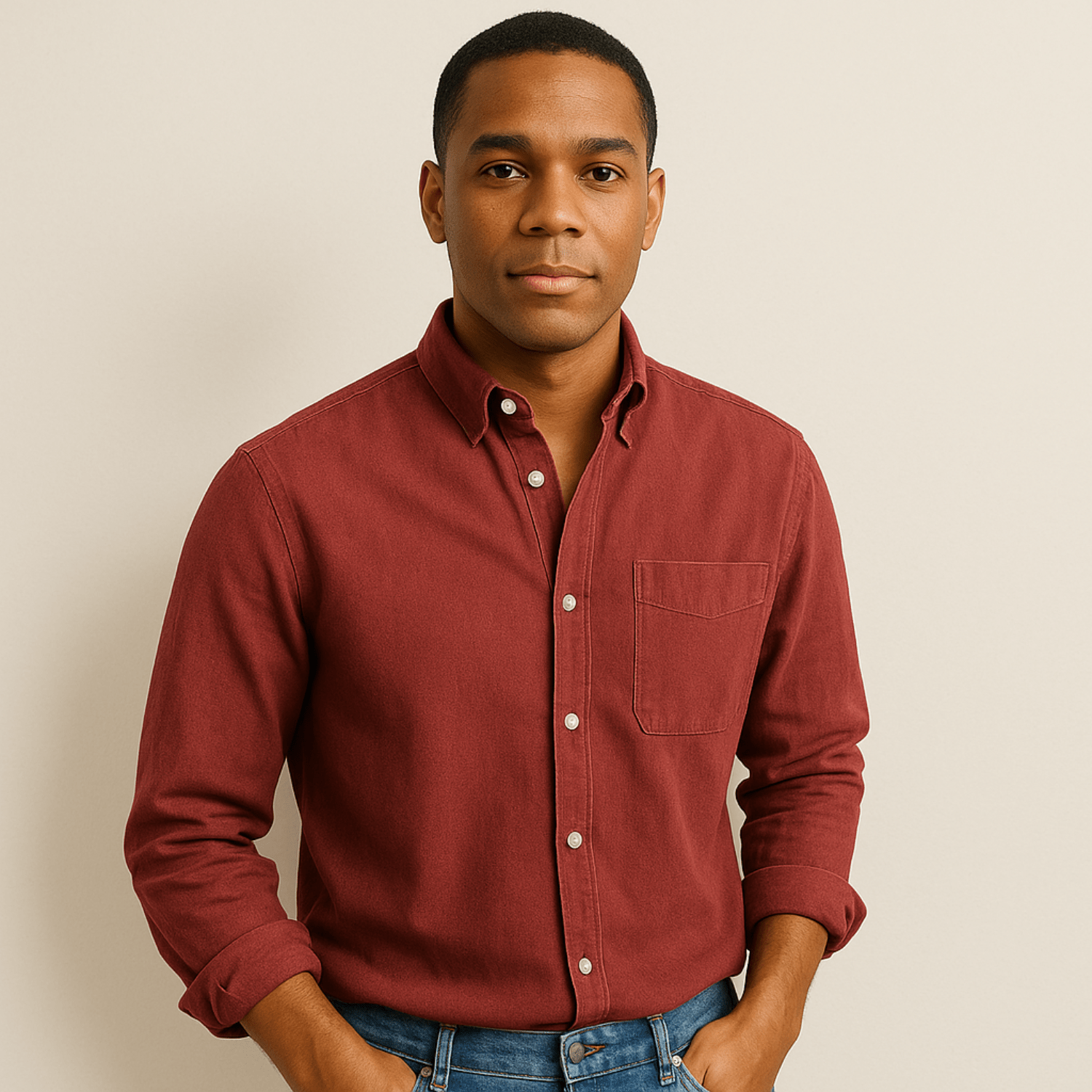 Heren Overhemd met Lange Mouwen – Klassiek Casual Oxford Stijl met Borstzak, Comfortabele Pasvorm