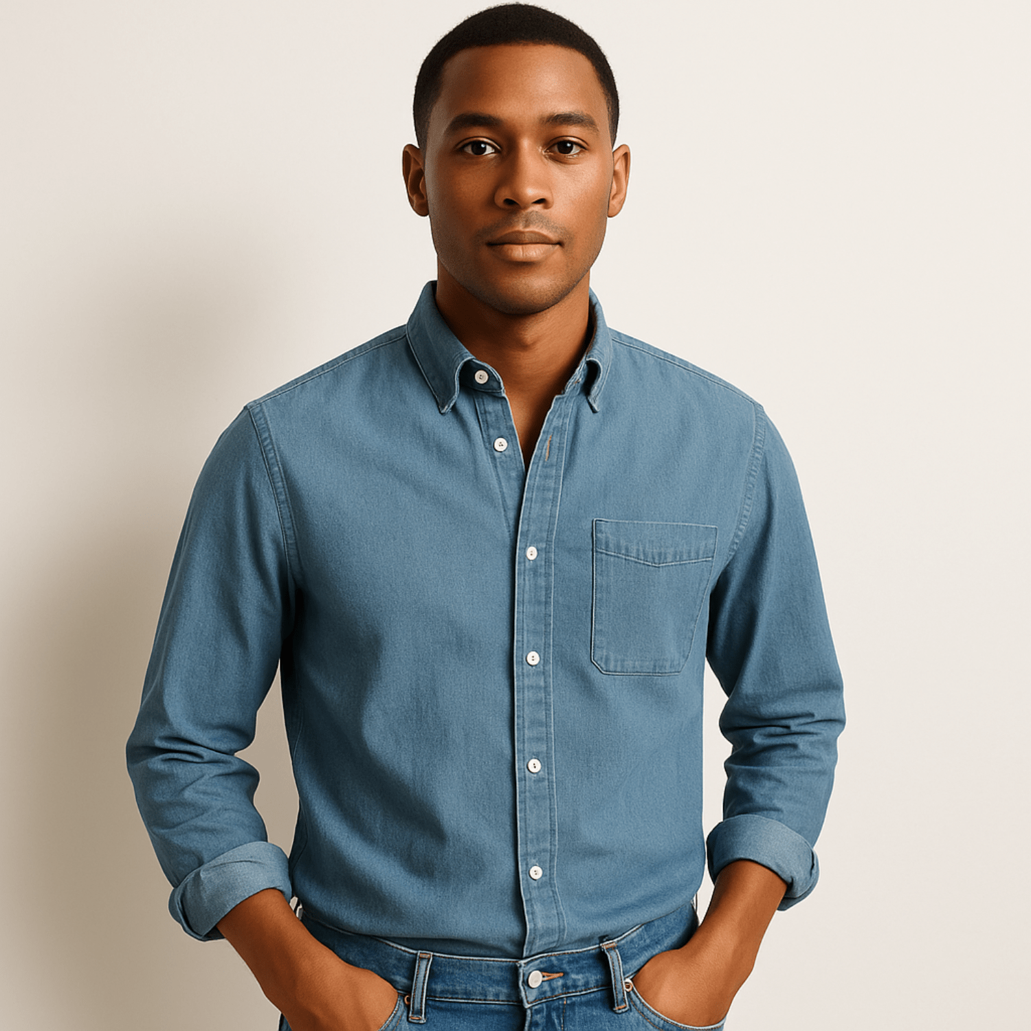 Heren Overhemd met Lange Mouwen – Klassiek Casual Oxford Stijl met Borstzak, Comfortabele Pasvorm