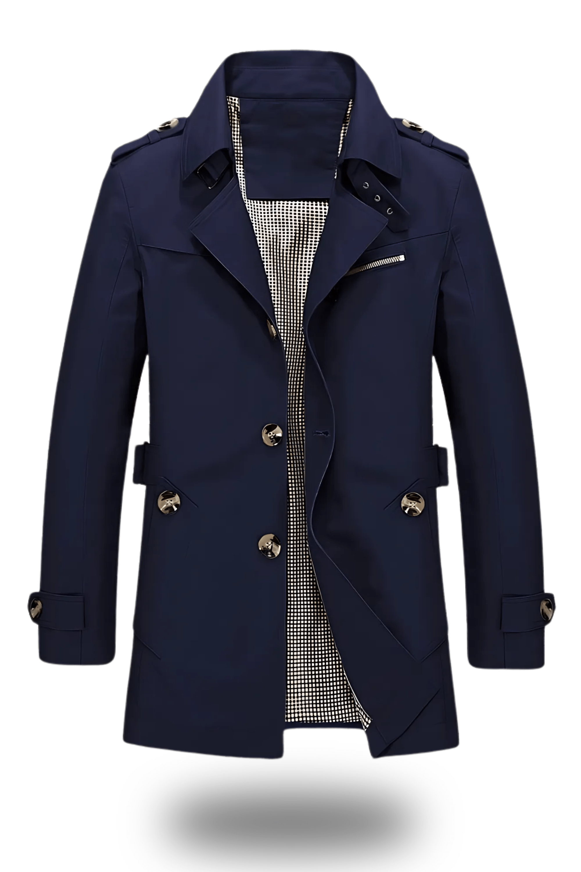 Heren Klassieke Trenchcoat – Elegante Double-Breasted Jas met Reverskraag, Tijdloze Bovenkleding voor Herfst en Winter