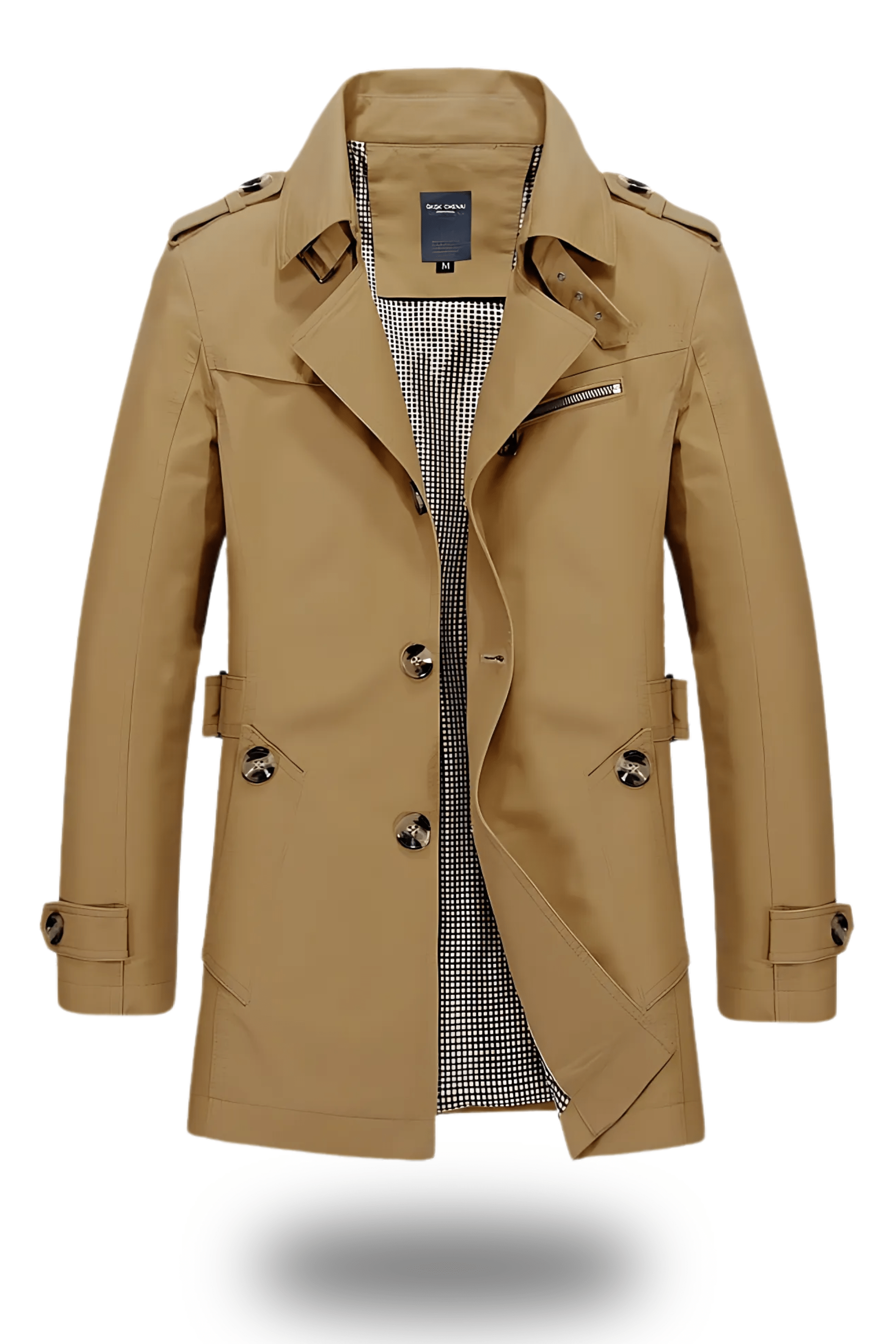 Heren Klassieke Trenchcoat – Elegante Double-Breasted Jas met Reverskraag, Tijdloze Bovenkleding voor Herfst en Winter