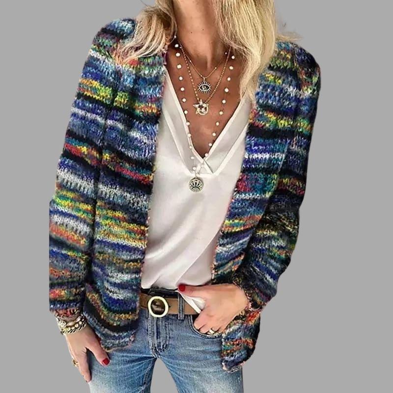 Multicolor Dames Vest – Stijlvolle en Comfortabele Gebreide Cardigan