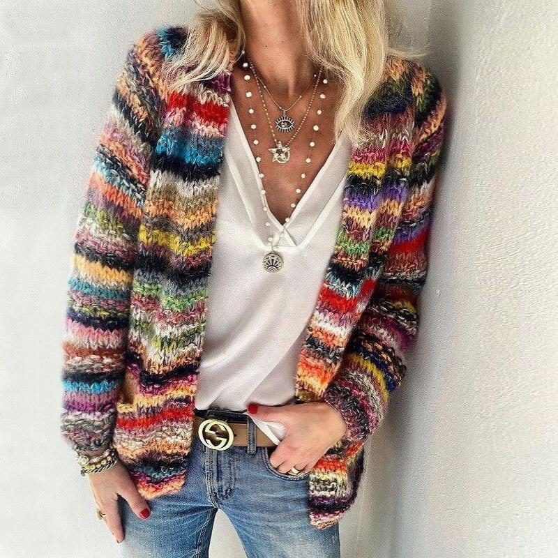 Multicolor Dames Vest – Stijlvolle en Comfortabele Gebreide Cardigan