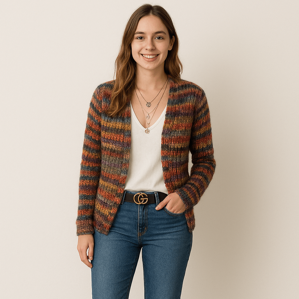 Multicolor Dames Vest – Stijlvolle en Comfortabele Gebreide Cardigan