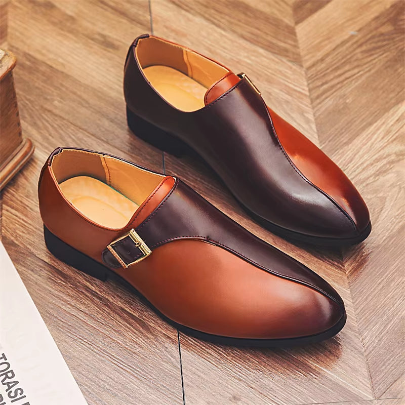 Dames Monk-Strap Loafers – Tweekleurig Echt Leder met Comfortabele Voering