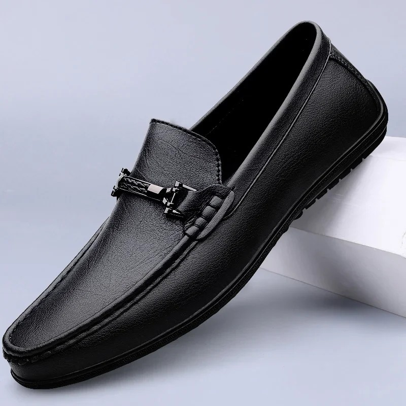 Buckle Loafers – Elegante Leren Instapschoenen met Gespdetail