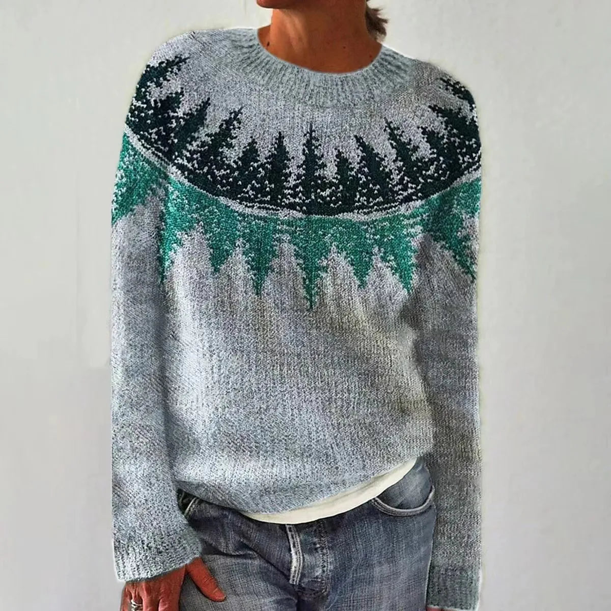 Artistische Trui – Warme Wolmix met Kleurrijk Design | Stijlvolle Wintermode