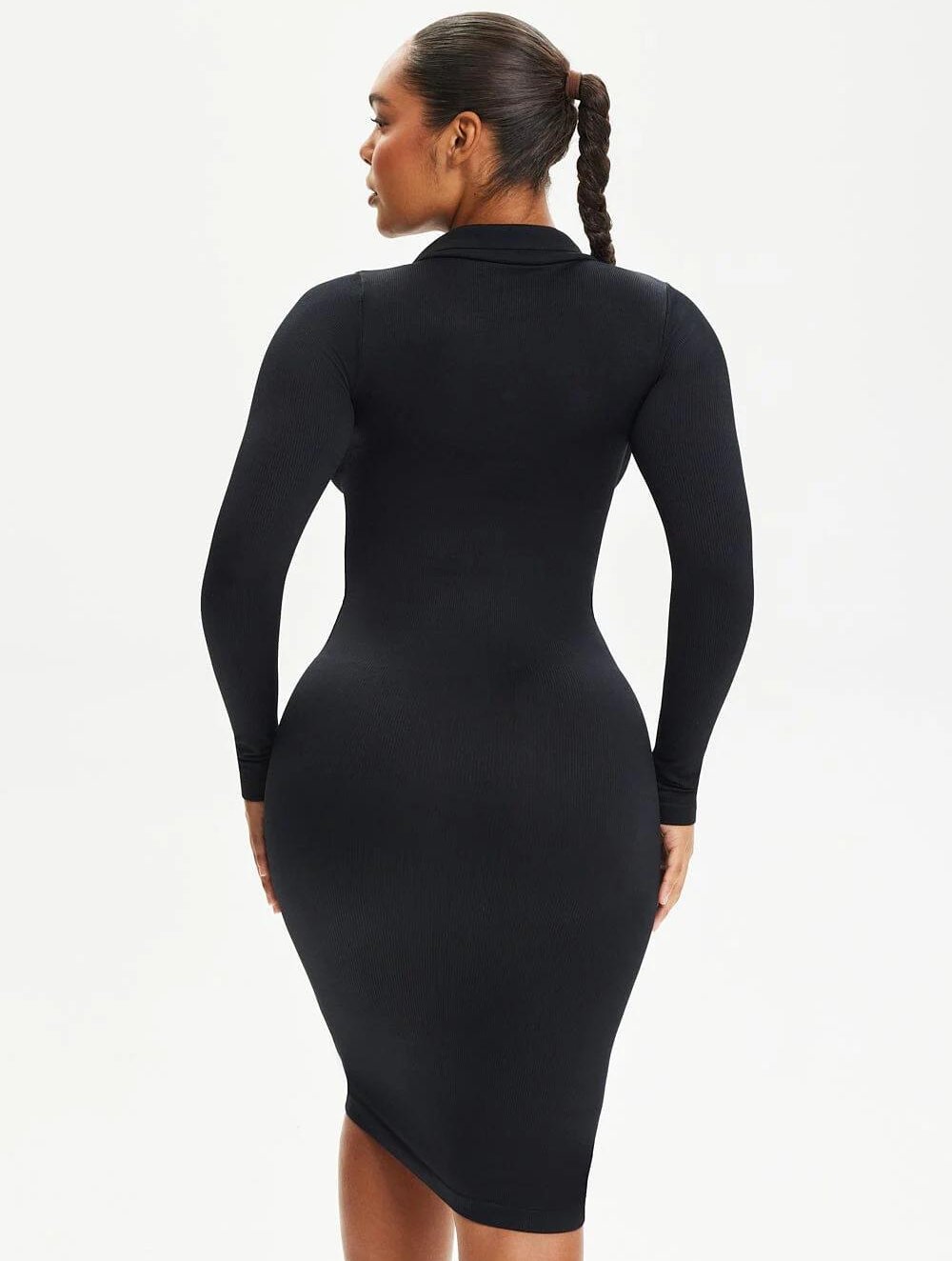 Shapewear Jurk met Kraag en Knoopdetails