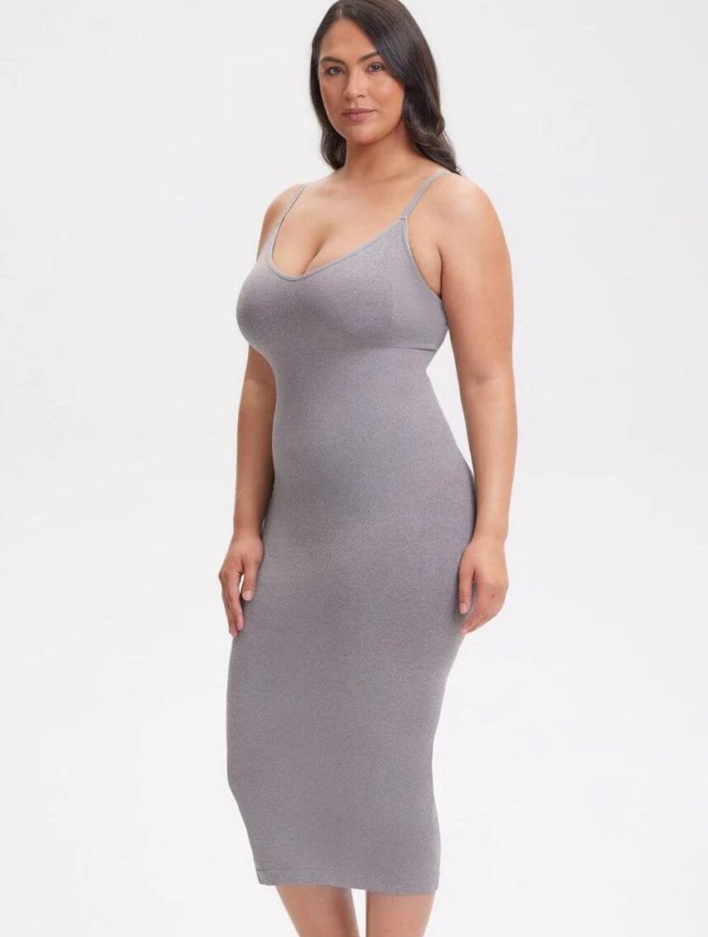 Shapewear V-hals Midi Jurk