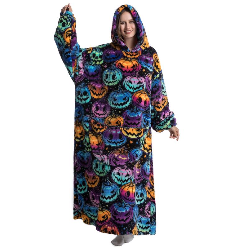 Knusse Draagbare Deken Hoodie | Warme Fleece Oversized Hoodie met Zak & Capuchon