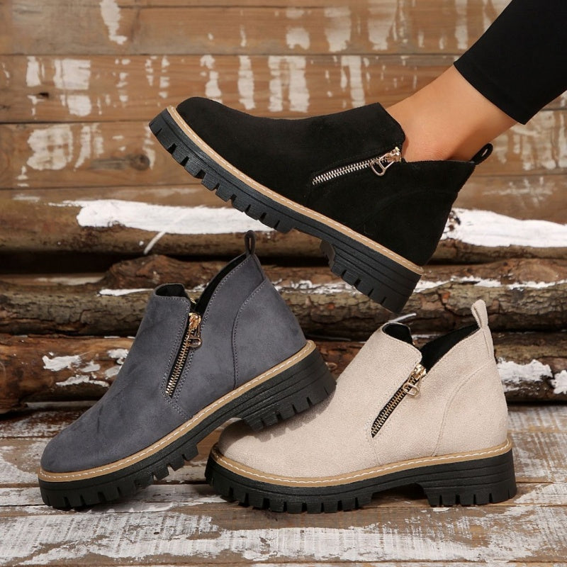 Damschoenen met Ronde Neus en Ritssluiting – Comfortabele en Stijlvolle Dames Schoenen