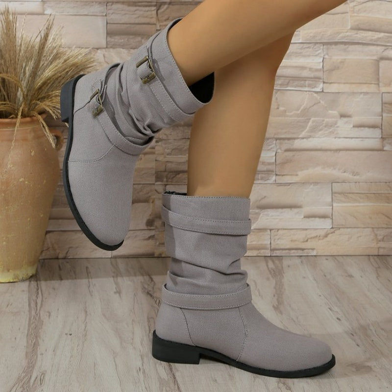 Denim Enkellaarzen met Gesp Dames – Stoer & Trendy Schoeisel