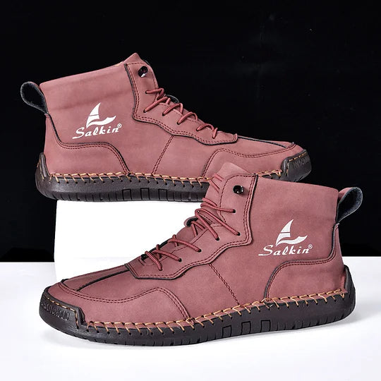 Heren Orthopedische Leren Boots – Waterdichte Comfortschoenen met Voetboogsteun & Antislip Zool