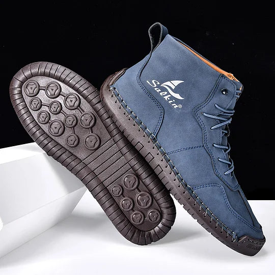 Heren Orthopedische Leren Boots – Waterdichte Comfortschoenen met Voetboogsteun & Antislip Zool