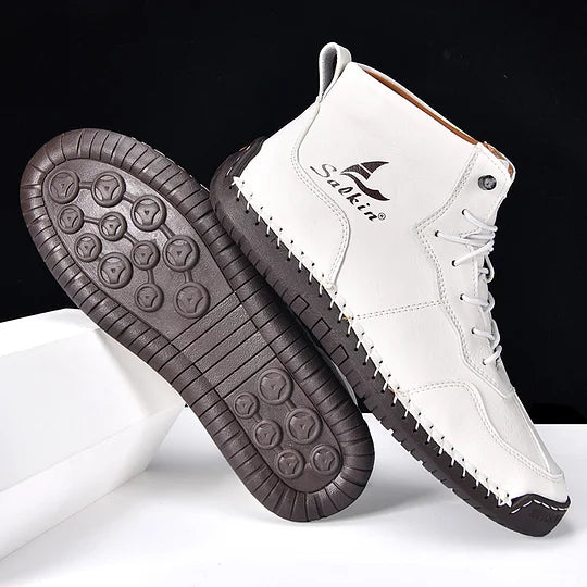 Heren Orthopedische Leren Boots – Waterdichte Comfortschoenen met Voetboogsteun & Antislip Zool