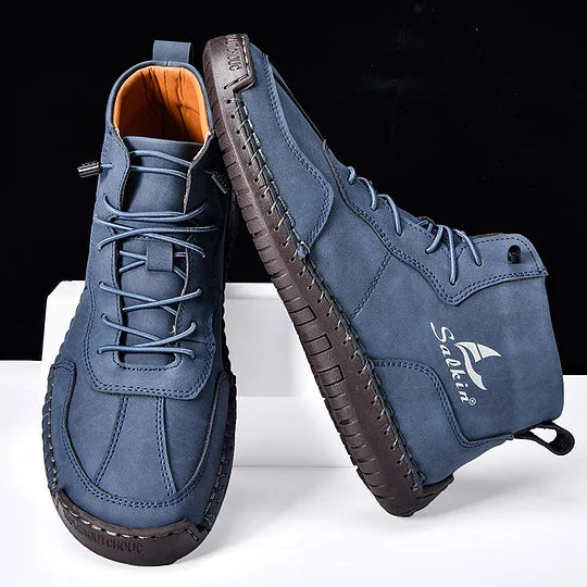 Heren Orthopedische Leren Boots – Waterdichte Comfortschoenen met Voetboogsteun & Antislip Zool