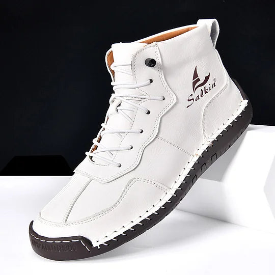 Heren Orthopedische Leren Boots – Waterdichte Comfortschoenen met Voetboogsteun & Antislip Zool