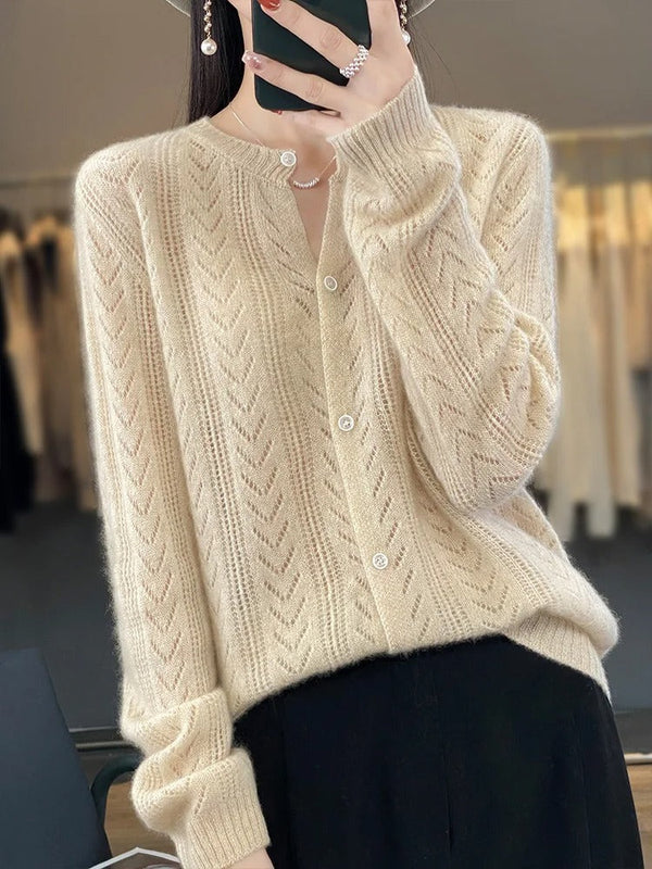 Cardigan Santorin 100% – Luxe & Tijdloos Vest van Hoogwaardig Natuurmateriaal