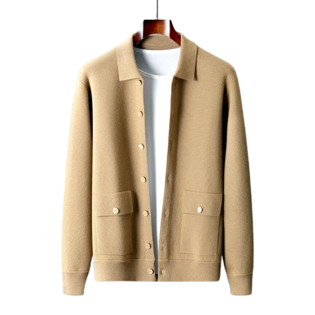 Hoogwaardige Cashmere Cardigan – Tijdloze Zachte Knit met Kraag en Zakjes