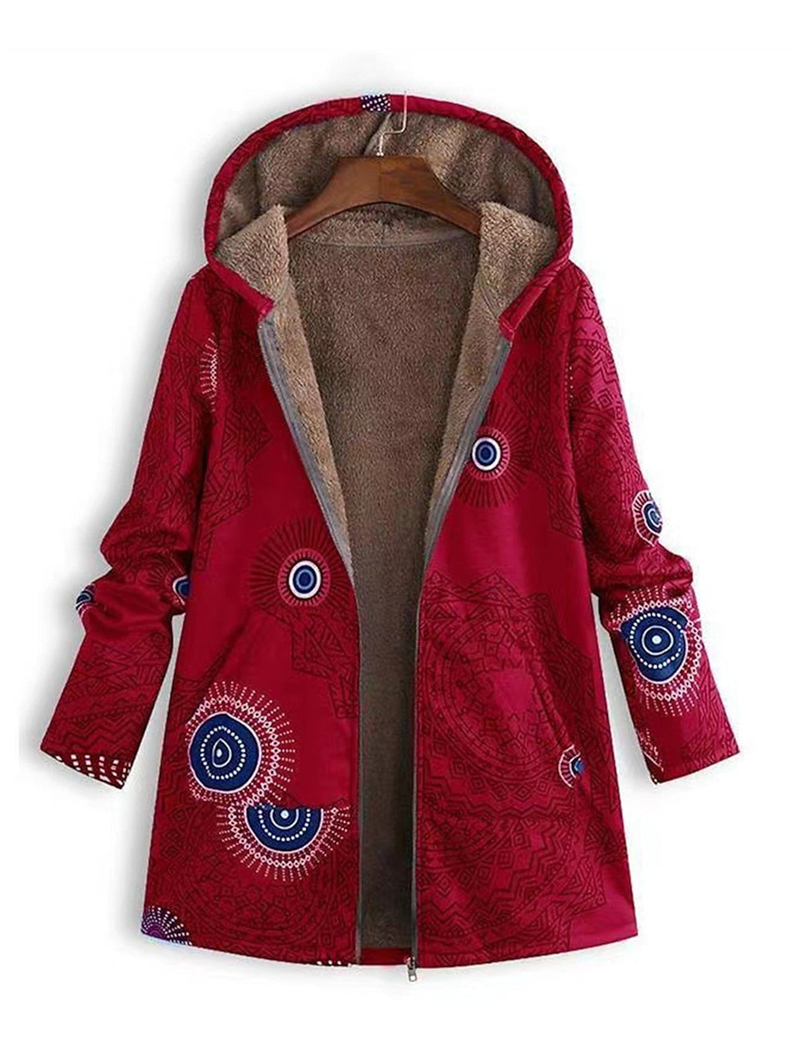 Warme en zachte parka dames – Boho-stijl winterjas met sherpa voering